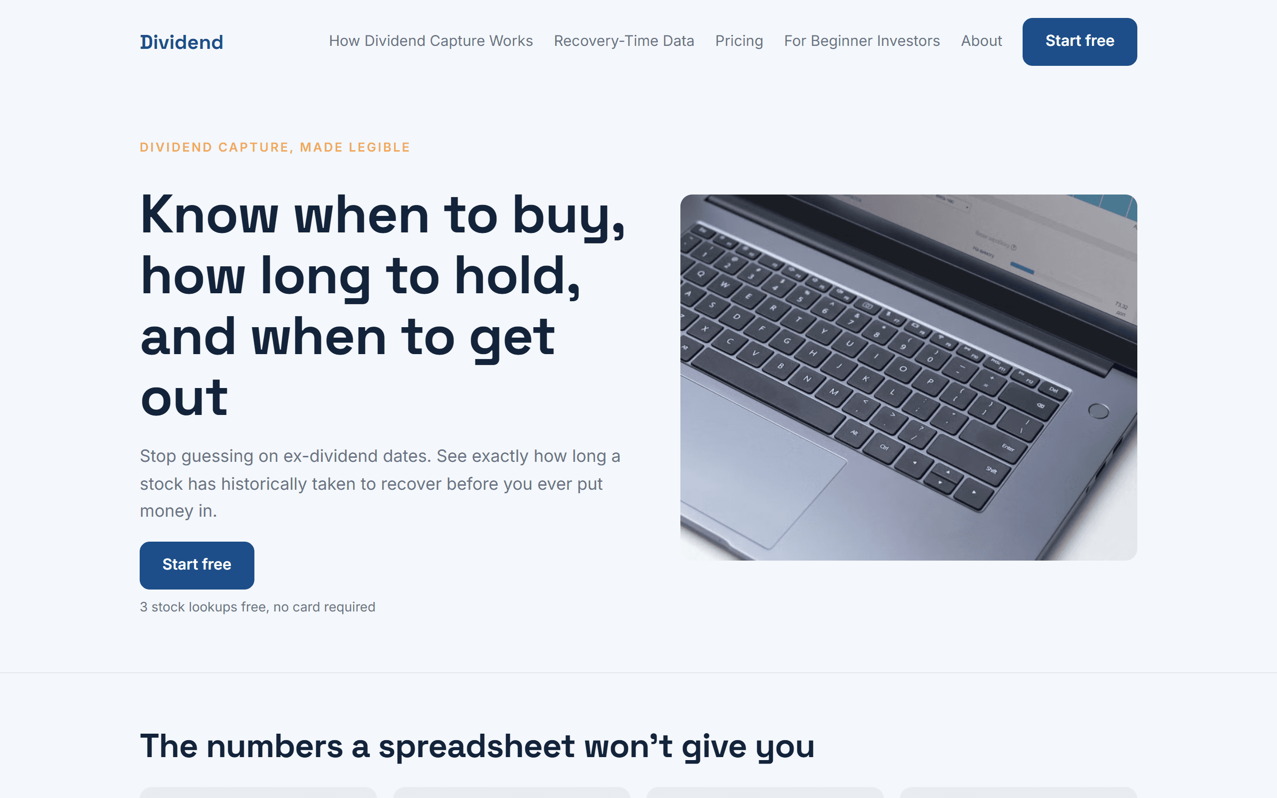 The Dividend homepage, generated by AdvisorI